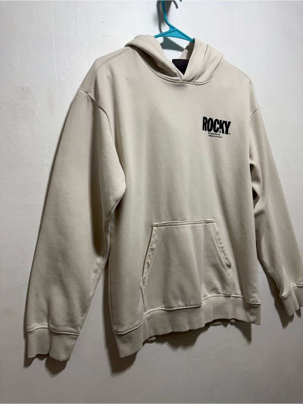 H&M Rocky Balboa Boxing Men's Cream Pullover Hoodie Sz XS - Picture 3 of 9